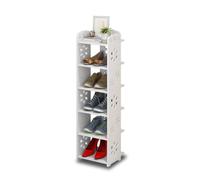 Dripex Etagère à Chaussures Blanche, Étagère de Rangement Gain de Place, Montage Ultra Facile, Meuble Compact pour Entrée Couloir Salon, 6 Niveaux