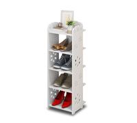 Dripex Etagère à Chaussures Blanche, Étagère de Rangement Gain de Place, Montage Ultra Facile, Meuble Compact pour Entrée Couloir Salon, 5 Niveaux, 25P x 26l x 66H