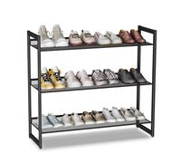 Dripex Étagère à Chaussures en Métal Noir 3 Niveaux, Range Chaussures pour Couloir, Salon, Vestiaire, Chambre à Coucher, 30,5 x 74 x 63 cm