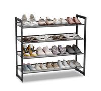 Dripex Étagère à Chaussures en Métal Noir 4 Niveaux, Range Chaussures pour Couloir, Salon, Vestiaire, Chambre à Coucher, 30,5 x 92 x 82,5 cm