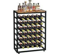 Dripex Étagère à vin pour 30 Bouteilles, étagère à Bouteilles avec 6 étages, Support à vin Vintage en métal pour Cave, Bar et Rangement, Porte-Bouteille avec Plateau de Table 59 x 30 x 88 cm
