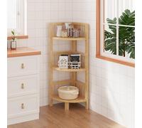 Dripex Étagère d'angle en bambou, revêtement en vernis, stable et durable, meuble d'angle pour toutes les pièces, 30 x 30 x 89 cm