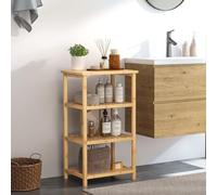 Dripex Étagère de salle de bain, en bambou, avec 4 étagères, réglable, étroite, pour cuisine, salle de bain, salon, couloir, balcon, 40 x 30 x 70 cm