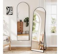 Dripex Grand Miroir Arche 150×40cm, Miroir sur Pied ou Suspendu avec Cadre en Alliage d'Aluminium Idéal pour Dressing, Chambre à Coucher, Salon-Noir