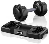 Dripex Haltère Réglable 2 à 11 kg, 5 en 1 Ensemble d'Haltères avec Base de Rangement, pour la Musculation, l'haltérophilie, l'entraînement à Domicile et à Salle de Sport - Noir