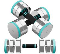 Dripex Haltères Musculation Réglables en Acier 15kg, Lot de 2 Poids Musculation Adjustable, Dumbbells Set Compacts avec Poignée en Mousse pour Femme Homme Maison Fitness Aérobic