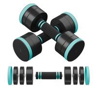 Dripex Haltères Musculation Réglables en Acier 5kg, Lot de 2 Poids Musculation Adjustable, Dumbbells Set Compacts avec Poignée en Mousse pour Femme Homme Maison Fitness Aérobic - Noir