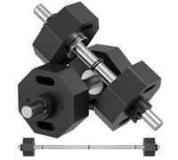 Dripex Lot de 2 Ensemble d'Haltères Réglables 2 en 1, Disque Musculation Dumbbells Barres 28kg, avec Serrure de Sécurité + avec Bielle, pour Hommes Gymnase Maison Bureau - Noir