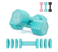 Dripex Lot de 2 Haltères Musculation Réglables 2,5 kg 5 kg 7,5kg 10kg Poids Musculation avec Poignée pour Femme Homme Gym à Domicile Entraînement (Hexagone 2 x 2,5 kg - Bleu)