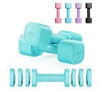 Dripex Lot de 2 Haltères Musculation Réglables 2,5 kg Poids Musculation 4 en 1 avec Poignée en Caoutchouc TPU pour Femme Homme Gym à Domicile Entraînement - Bleu