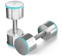 Dripex Lot de 2 Haltères Musculation Réglables en Acier 30kg, Poids Musculation Adjustable, Dumbbell Compact avec Poignée Antidérapante pour Femme Homme Maison Fitness Aérobic