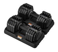 Dripex Lot de 2 Haltères Réglables 41 kg, 10 Poids Ajustables de 5 à 41 kg, Haltère de Musculation Pro 10 en 1 avec Poignée Antidérapante, pour Fitness à Domicile, Gym, Bureau