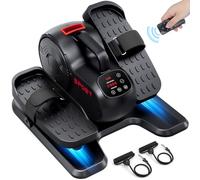 Dripex Mini Vélo Elliptique Électrique, Ultra Silencieux Machine Elliptique Éectrique Domestique sous Table, Vélo Elliptique d'appartement avec Télécommande et Bandes de Résistance (Rouge)
