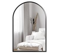 Dripex Miroir Mural Arche, Grand Miroir de Maquillage 50×75cm avec Cadre en Alliage d'Aluminium pour Entrée Chambre Salon Salle de Bain Noir