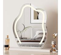 Dripex Miroir Maquillage Lumineux, Miroir LED Nuage, Rotation à 180°, Contrôle Tactile, Miroir Lumineux 3 Modes Luminosité Réglable 58 x 50 cm - Blanc