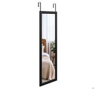 Dripex Miroir Mural Suspendu,Miroir Mural Dressing en Verre Trempé avec Deux Crochets pour Chambre,Salon et Entrée,110x33cm，Noir