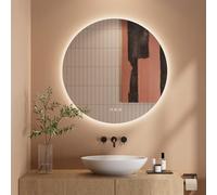 Dripex Miroir Salle de Bain 50cm, Miroir LED Rond Anti-buée, 3 Couleurs, Dimmable, Interrupteur Tactile