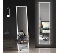 Dripex Miroir sur Pied LED 150X40cm, Miroir Mural avec éclairage, Miroir LED sur Pied, Grand Miroir intégral, 3 Réglables Couleur avec Interrupteur Tactile, pour Chambre à Coucher Salon Noir