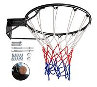 Dripex Panier de basket massif Ø 45 cm - Montage mural - Avec anneau en acier - Avec filet - Pour l'intérieur et l'extérieur