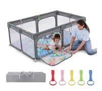 Dripex Parc Bebe Modulable, Parc Enfant Modulable -Medium, Plomb
