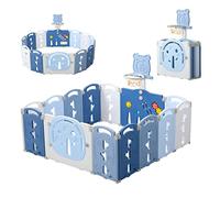 Dripex Parc pliable pour bébé, 153 x 153 cm, avec planche à jouets, en plastique, bleu