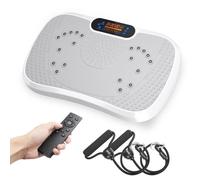 Dripex Plateforme vibrante oscillante 3D avec 5 modes, 99 niveaux avec bandes d'entraînement télécommande + écran tactile - Blanc