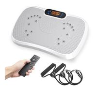 Dripex Plateforme Vibrante Oscillante, Plaque Vibrante Puissante Sport Maison 5 Modes 99 Niveaux d’Intensité, Haut-Parleur Bluetooth Intégré, Télécommande, Écran LED, Machine pour la Maison - Blanc