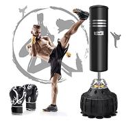 Dripex Sac de Boxe Autoportant avec Gants Sac de Frappe sur Pied 178 cm Punching Ball avec 19 Ventouses pour Muay Thai, Kickboxing, Arts Martiaux et MMA