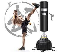 Dripex Sac de Boxe Autoportant Sac de Frappe sur Pied 178 cm Punching Ball avec 25 Ventouses pour Muay Thai, Kickboxing, Arts Martiaux et MMA