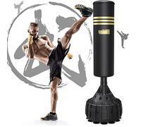 Dripex Sac de Frappe sur Pied 165 cm Sac de Boxe pour Adulte Punching Ball Autoportant avec 19 Ventouses Équipement pour Boxe, Kick-Boxing, Arts Martiaux, MMA