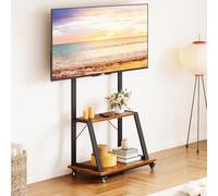 Dripex Support TV avec roulettes, réglable en hauteur, avec 2 étagères pour téléviseur de 32 à 70 pouces, chariot TV mobile pour salon et bureau