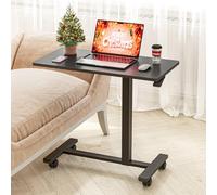 Dripex Table d'appoint avec roulettes - Hauteur réglable pour Ordinateur Portable, Bureau en Bois, canapé, Table de Nuit, café - pour Chambre, Salon - Couleur Noire