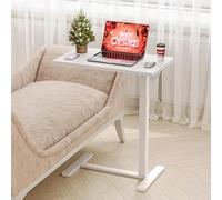 Dripex Table d'appoint réglable en Hauteur avec roulettes, Table de Soin pour lit, Table d'ordinateur avec roulettes, Petite Table de Chevet sur roulettes, Table de canapé pour Salon