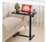Dripex Table d'appoint réglable en Hauteur avec roulettes, Table de Soin pour lit, Table d'ordinateur avec roulettes, Petite Table de Chevet sur roulettes, Table de canapé pour Salon, Noir