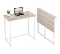 Dripex Table de Bureau Pliante Bureau Informatique Pliable Petit Table d'Ordinateur, Assemblage Simple, 80 x 46 x 74 cm - Chêne