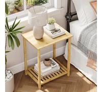 Dripex Table de Chevet, Tables d’appoint 2 étagères, 40x30x50cm, Bambou