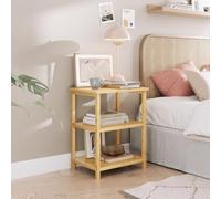 Dripex Table de Chevet, Tables d’appoint 3 étagères, 40x30x50cm, Bambou