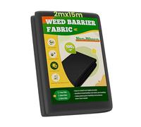 Dripex Toile de Paillage, Géotextile Non Tissé 2mx15m Toile de Paillage, 100g/m² Anti-Mauvaises Herbes, Perméable à l'eau, Résiste Rayons UV