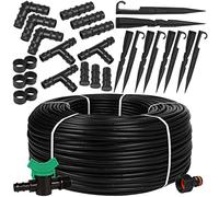 Dripline Haute Qualité Kit Irrigation goutte-à-goutte Espacement 33 cm 16mm (16mm/2.0 LPH, 50m+accessories, Noir)