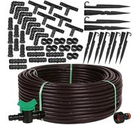 Dripline Haute Qualité Kit Irrigation goutte-à-goutte Espacement 33 cm 16mm (16mm/2.0 LPH, 50m+accessories, Noir)