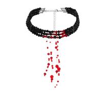 Dripping Blood Necklace - Horror Crystal Collar, Gothic Statement Jewelry W | Imitation Vampire Gothic Jewelry Fake Blood Drip Red Crystal Pendant Dripping Blood Necklace Horror Halloween Party Costume