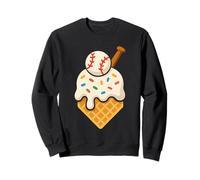 Dripping Ice Cream Baseball Home Plate Cute Sports Lover Sweatshirt