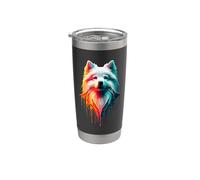 Dripping Paint Art American Eskimo Dog Gobelet isotherme en acier inoxydable double paroi