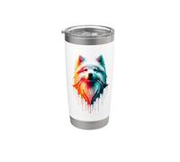 Dripping Paint Art American Eskimo Dog Gobelet isotherme en acier inoxydable double paroi
