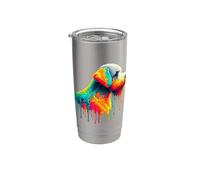 Dripping Paint Art Bedlington Terrier Rothbury Terrier Gobelet isotherme en acier inoxydable double paroi