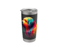 Dripping Paint Art Briard Briards Berger de Brie Dog Gobelet isotherme en acier inoxydable double paroi
