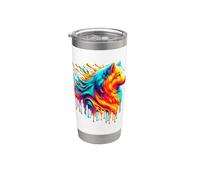 Dripping Paint Art Canadian Eskimo Dog Gobelet isotherme en acier inoxydable double paroi