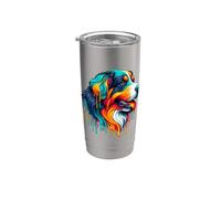 Dripping Paint Art Entlebucher Mountain Dog Gobelet isotherme en acier inoxydable double paroi