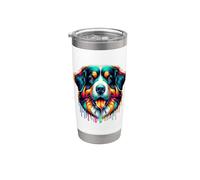 Dripping Paint Art Entlebucher Mountain Dog Gobelet isotherme en acier inoxydable double paroi