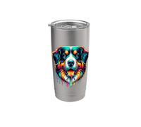 Dripping Paint Art Entlebucher Mountain Dog Gobelet isotherme en acier inoxydable double paroi